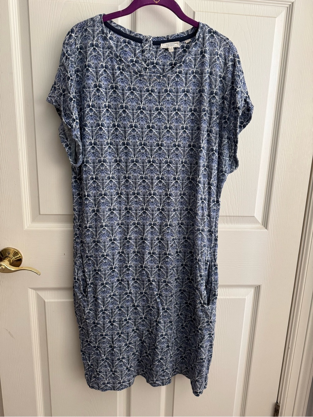 Blue Patterned Casual Shift Dress - FatFace